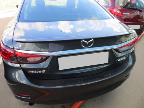 Спойлер лип на багажник Mazda 6 2013 - ABS пластик, колір чорний