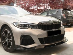 Накладка переднього бампера M-Performance стиль AC Schnitzer для BMW 3 series G20 G21 2017-2022 ABS пластик, колір чорний глянець