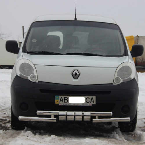 Передій захист подвійний з грилем для Renault Kangoo 08-