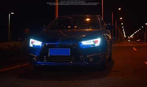 Передні LED фари DRL для Lancer 10 (Audi Q5 стиль)