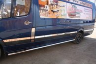 Хром молдинги на двері Carmos для Mercedes Sprinter 2007-/VW Crafter 2006- (Extra Long)