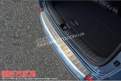 Хром захисна накладка на задній бампер зовнішня для Hyundai Tucson 2015-2018 (Тип G)