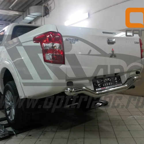 Захист заднього бампера Mitsubishi L200 (2016-) Fiat FullBack (одинарна хвиля) d70