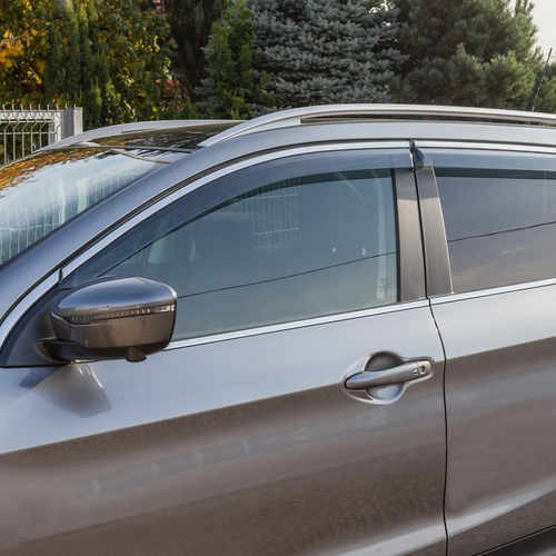 Дефлектори вікон вітровики з хром вставкою (нерж.) для Nissan Qashqai 2014+