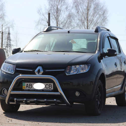 Кенгурятник з перемичкою і грилем D60 для Renault Sandero Stepway 12+