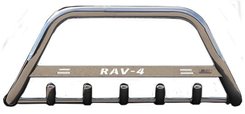 Кенгурятник с надписью и грилем D60 для Toyota Rav-4 2000-2006 (WT004)