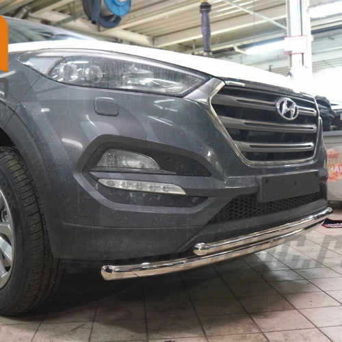 Захист переднього бампера Hyundai Tucson (2015-) (подвійний) d60/42