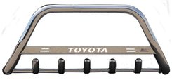 Кенгурятник с надписью и грилем D51 для Toyota Prado 150 2009-13 (WT004)