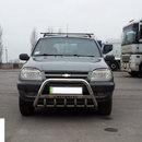 Кенгурятник з написом і грилем D60 для Chevrolet Niva 2006-2012 (WT004)