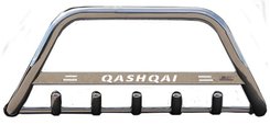 Кенгурятник з написом і грилем D51 для Nissan Qashqai 2006-2013 (WT004)