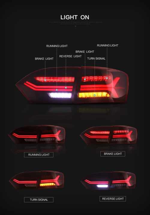 Світлодіодні задні ліхтарі LED для Volkswagen Jetta Mk6 2012-2015