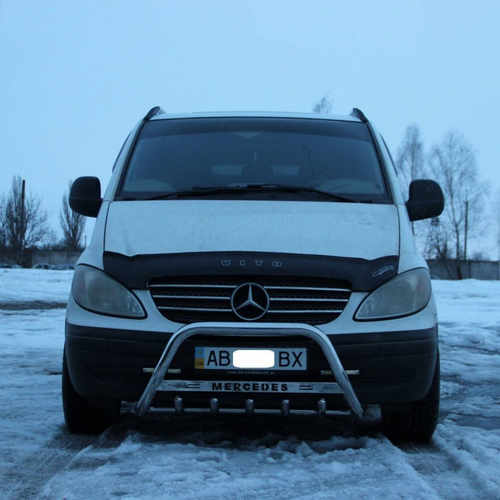 Кенгурятник з написом і грилем D51 для Mercedes Vito 2010+ (WT004)