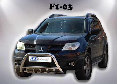 Кенгурятник з перемичкою і грилем для Mitsubishi Outlander 2003-2006 труба 60 мм