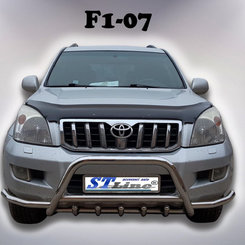 Кенгурятник с перемычкой и грилем D60 для Toyota Prado 120