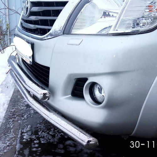 Захист переднього бампера подвійний для Toyota Hilux 2012-2015