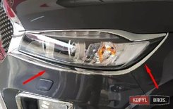 Хром накладки на передні фари нижні для Kia Sorento 2015+