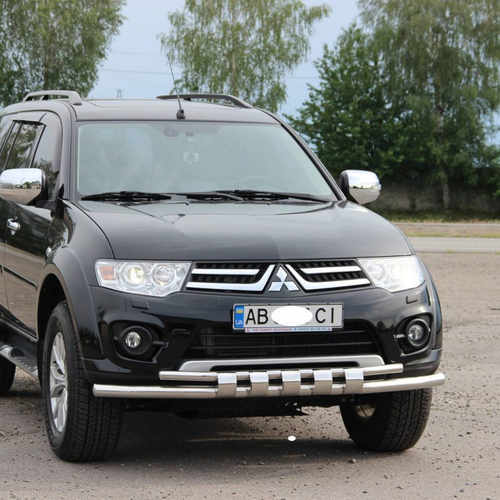 Захист переднього бампера подвійний для Mitsubishi Pajero Sport 2008+/L200 2010+