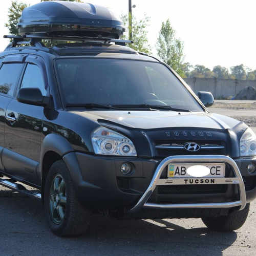 Кенгурятник з написом для Hyundai Tucson 2004-