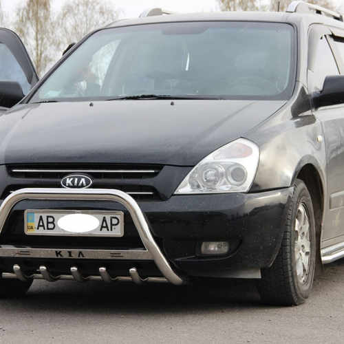 Кенгурятник з написом і грилем D51 для Kia Carnival (WT004)