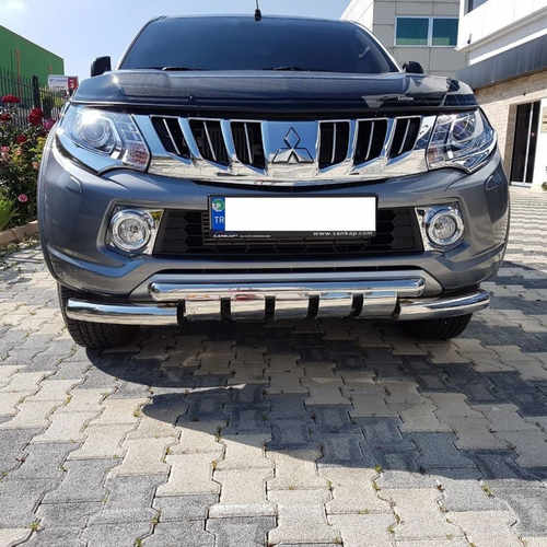 Захист переднього бампера Mitsubishi L200 (2016-2019)/ Fiat FullBack (подвійний Shark) d60/60