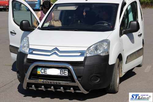 Кенгурятник WT004 (нерж.) 60 мм для Citroen Berlingo 2008-2018 років.