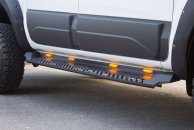 Боковые пороги Dakar V1 с LED (2 шт, металл) для Toyota Hilux 2015- гг