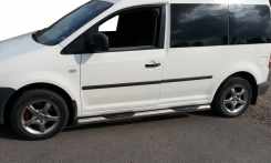 Бічні труби BB002 (2 шт., нерж) 60 мм, Maxi база для Volkswagen Caddy 2015-2020 рр.