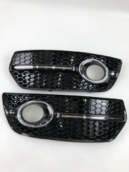 Решетки в бампер Audi Q5 2008-2012г For ACC в стиле RS Black Silver