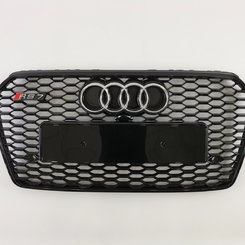 Грати радіатора Audi A7 RS7 2016-2018 рік Full Black(rings chrome)