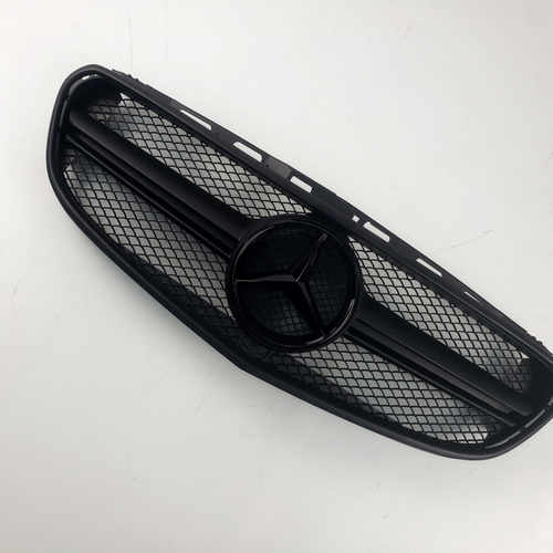 Решітка радіатора Mercedes E-Class W212 2013-2016 рік Matte Full Black Рамка
