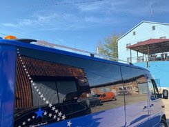 Рейлинги DD (алюминий) 265 см, Черный, Пластиковая ножка для Volkswagen Crafter 2006-2017 гг.