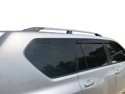 Рейлинги турецкий дизайн (Хром, 2 шт) Металлические ножки для Toyota Land Cruiser Prado 150