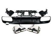 Дифузор (заднього бампера) Chrome Black / Chrome Pipe (стиль C63 S) Sedan на Mercedes-Benz C-Class W205