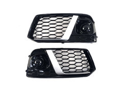 Решетки в бампер Silver Black ( в стиле RSQ5 ) на AUDI Q5 80A 2016-2020 года