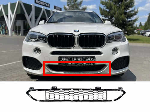 Решітка в бампер середня на BMW X5 F15 2013-2018 року