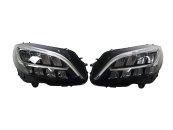 Передні фари Led High Performance (комплектні з лого) Mercedes-Benz C-Class W205 2018-2021 року.