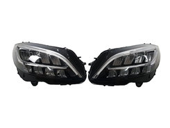 Передние фары Led High Performance (комплектные из лого) на Mercedes-Benz C-Class W205 2018-2021 года.