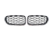 Ноздрі Diamond Silver (хром рамка) на BMW 5 Series F10/F11 2010-2017 року