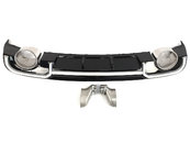 Дифузор (заднього бампера) Black Silver/Chrome Pipe (в стилі RS3) Sedan на AUDI A3 8V 2016-2020 року