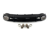 Дифузор (заднього бампера) Black Silver/Chrome Pipe (в стилі RS4) на AUDI A4 B8 2007-2011 року
