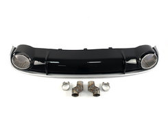 Дифузор (заднього бампера) Black Silver/Chrome Pipe (в стилі RS4) на AUDI A4 B8 2007-2011 року