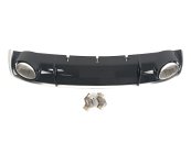Диффузор (заднего бампера) Black Silver/Chrome Pipe (в стиле RS4) на AUDI A4 B8 2011-2015 года