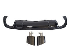 Дифузор (заднього бампера) Full Black/Black Pipe (в стилі RS5) S-Line на AUDI A5 B9 2016-2020 року