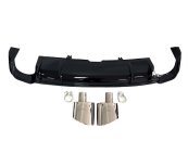Дифузор (заднього бампера) Full Black / Chrome Pipe (в стилі RS5) S-Line на AUDI A5 B9 2016-2020 року