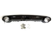 Дифузор (заднього бампера) Black Silver/Chrome Pipe (в стилі RS6) на AUDI A6 C7 2014-2018 року