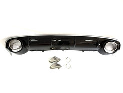 Дифузор (заднього бампера) Black Silver/Chrome Pipe (в стилі RS6) на AUDI A6 C7 2014-2018 року