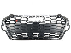 Решетка радиатора Chrome Black (Mate) (в стиле S4) на AUDI A4 B9 2019-2023 года