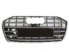 Решітка радіатора Chrome Black (в стилі S6 під камеру без радарів) на AUDI A6 C8 2018-2023 року