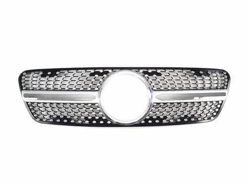 Грати радіатора Silver Diamond на Mercedes-Benz ML-Class W163 1997-2005 року