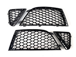 Решетки в бампер Full Black (RS бампер комплект V1) на AUDI A4 B8 2007-2011 года